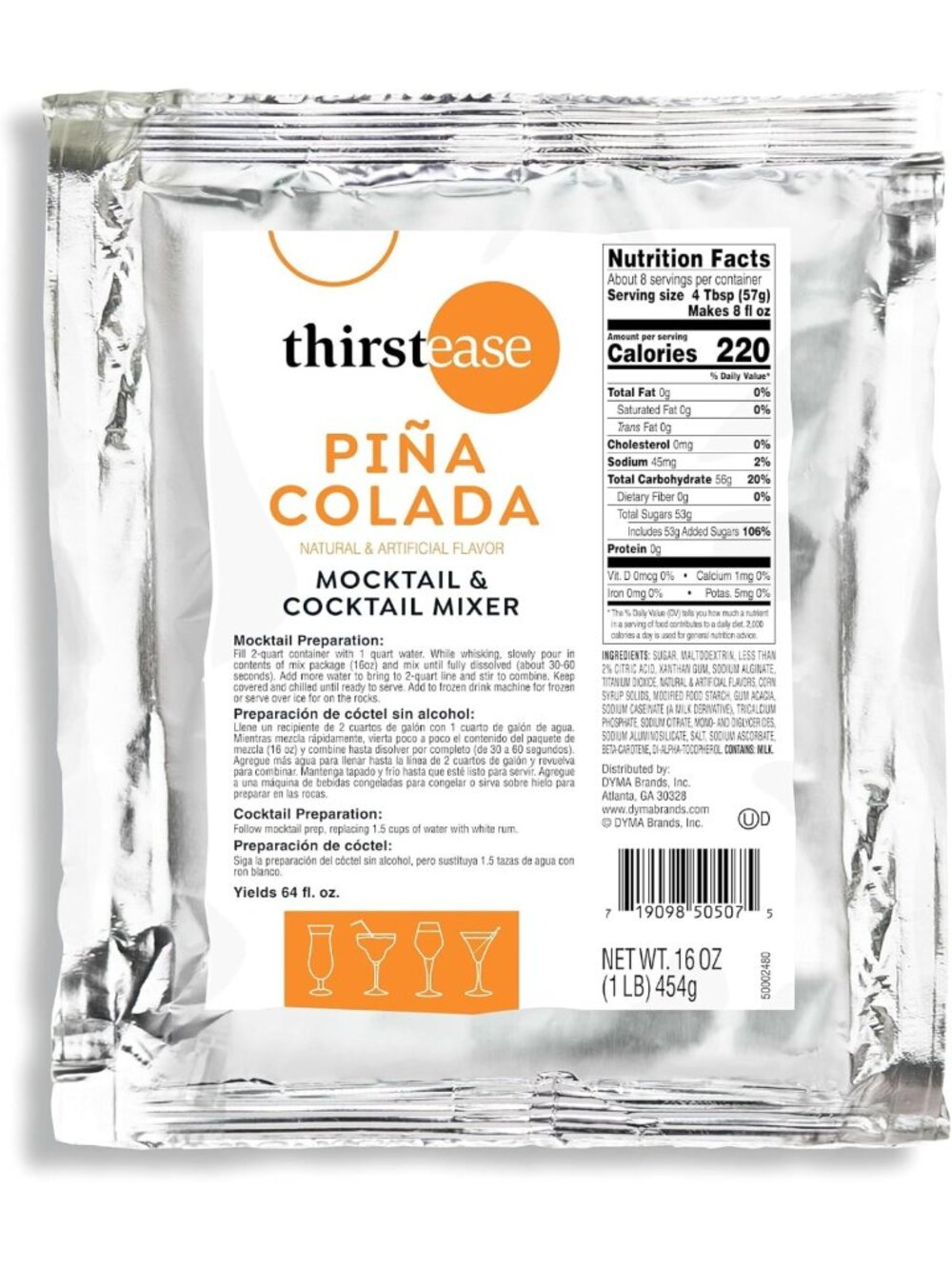 Refreshing Pina Colada Cocktail & Mocktail Mix - 12 Count Multipack for Parties